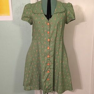 Green Floral Vintage Style Modcloth Dress
